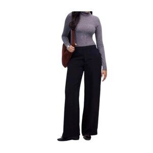 Madewell Womens Wide Leg Pull-On Pants In Crepe Black Size S